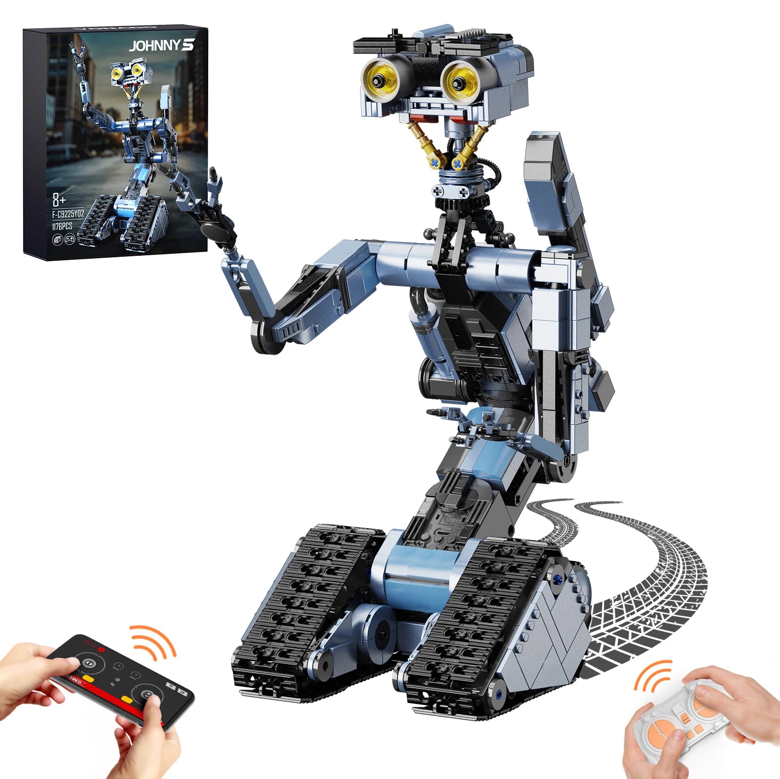 Johnny 5 Robot Building Blocks Set with Remote Control Creative Machine Home Decoration/ Room Desktop Ornament/ Christmas Gifts for Adult