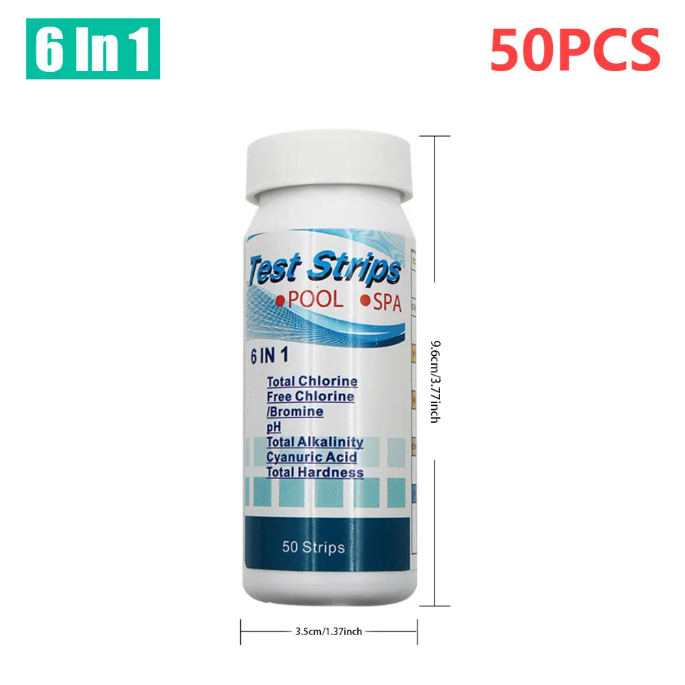 50/100PCS 3/5/6/7 in 1 Water Quality Test Paper/ Swimming Pool PH Test Strips/ Multipurpose Aquarium Test Strips for Fish Tank