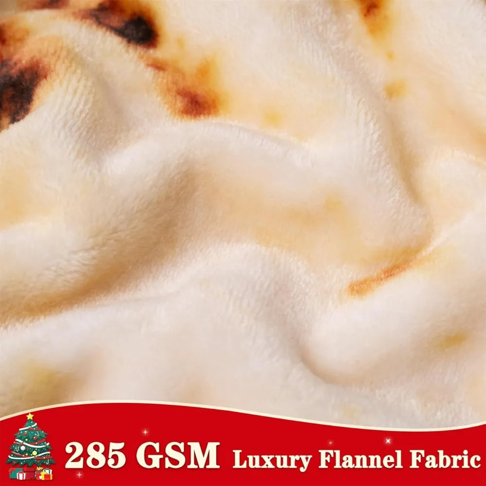 Mermaker 71" Tortilla Burrito Blanket – Soft Flannel Taco Throw for Adults Kids, Funny Food Gift for Women, Men, Teens,