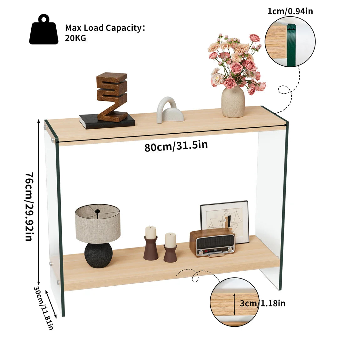Modern Living Room Center Table 120x60cm Rectangle Wood Tabletop, Coffee Table, Tea Table with Tempered Glass Stand