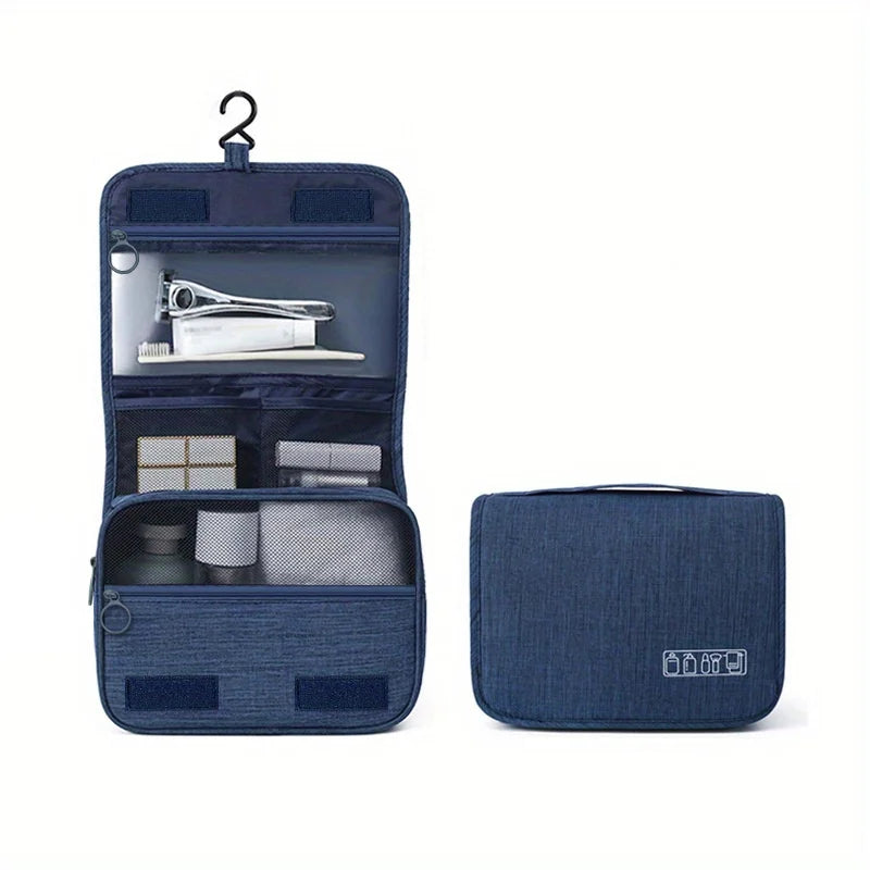 Toiletry Bag Large Capacity, Hanging Travel Cosmetic Bag with Dry Wet Separation for Men Women, PVC Makeup Organizer