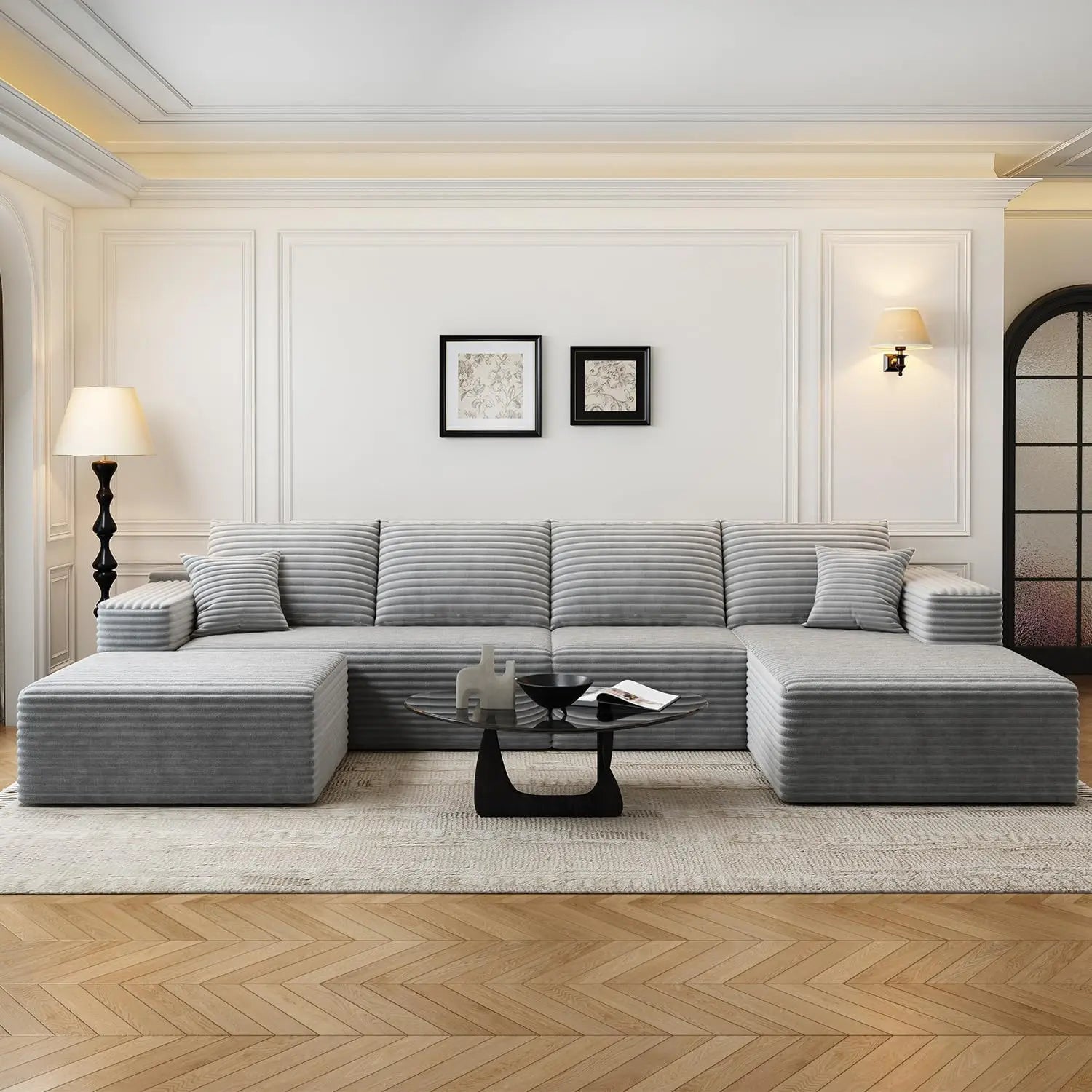 Cloud Modular Sectional Sofa Couch with L-Shape Chaise, Upholstered Couches for Living Room/ Bedroom