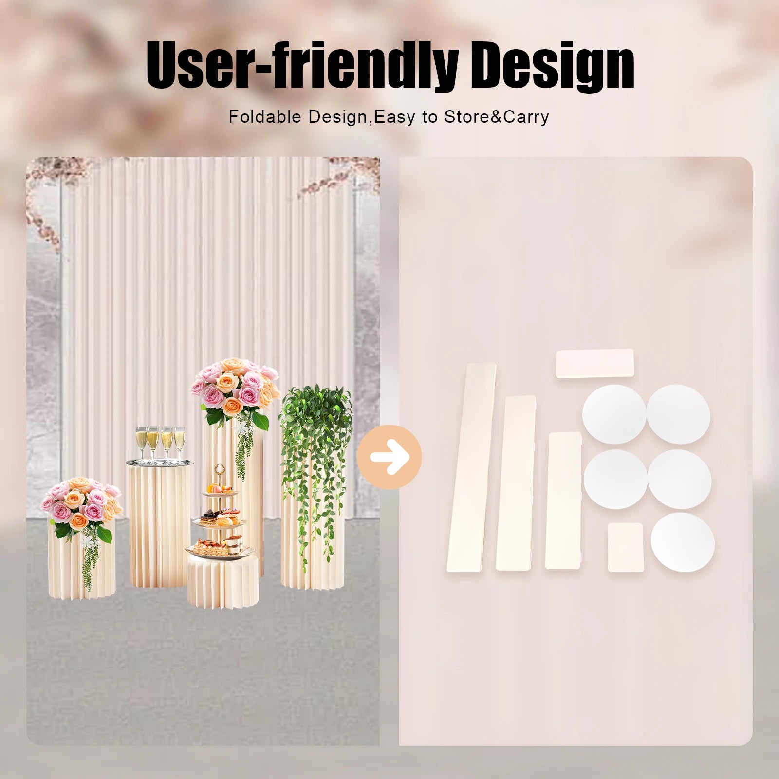 5PCS Party Wedding Flower Stand/ Cylinder Wedding Centerpieces /Cardboard Vases Flower / Stand for Party