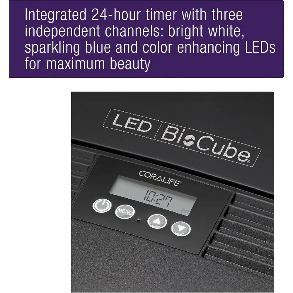 LED Bio Cube Aquarium Fish Tank Kit for Saltwater, Marine, Reef or Live Plants, 32 Gallons