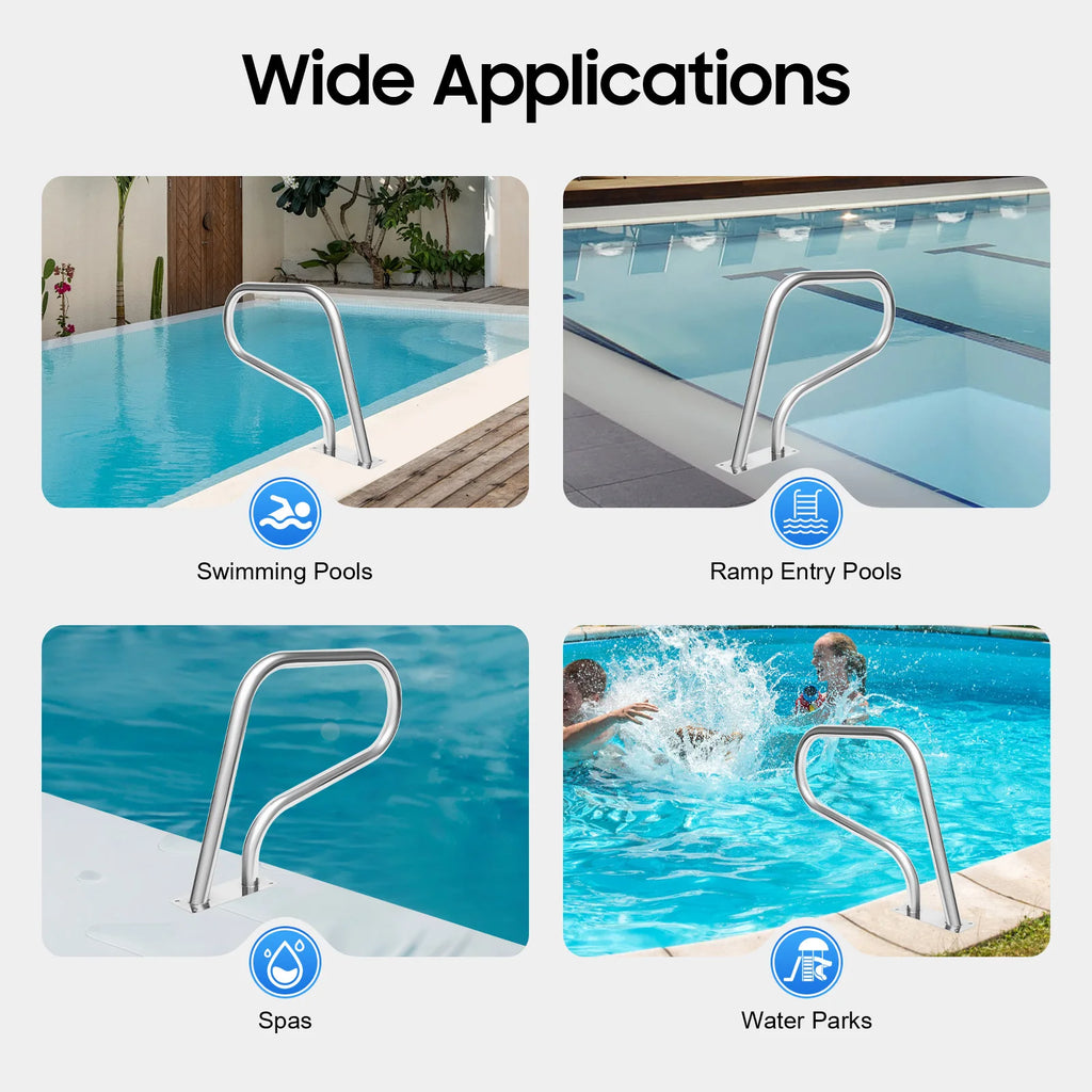 Stainless Steel Pool Railing Pool Rail 304 Grade Anti-Corrosion Safety Handrail for Swimming Pools