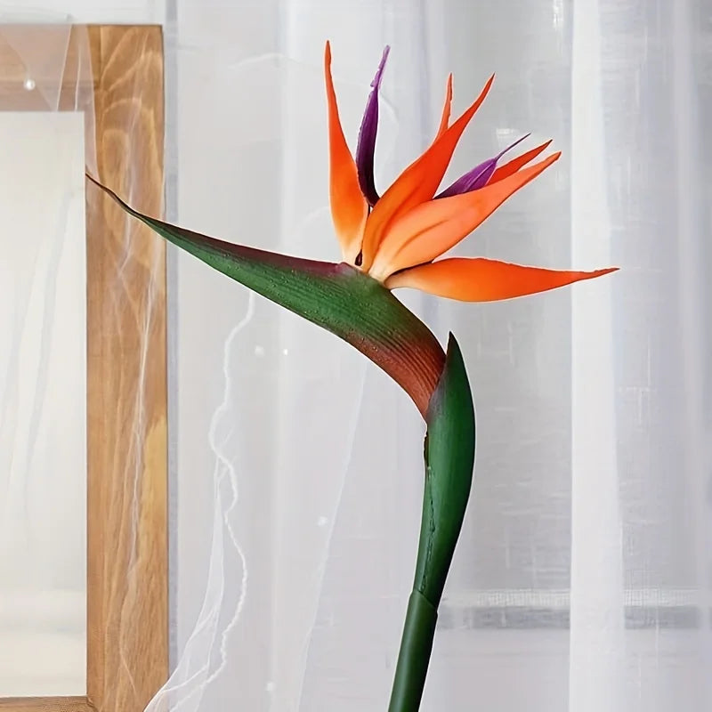 3pcs Artificial Bird Of Paradise Flowers/ Rubber Strelitzia 24.5'' Long Stem Flower Suitable For DIY Home Party Theme Decor