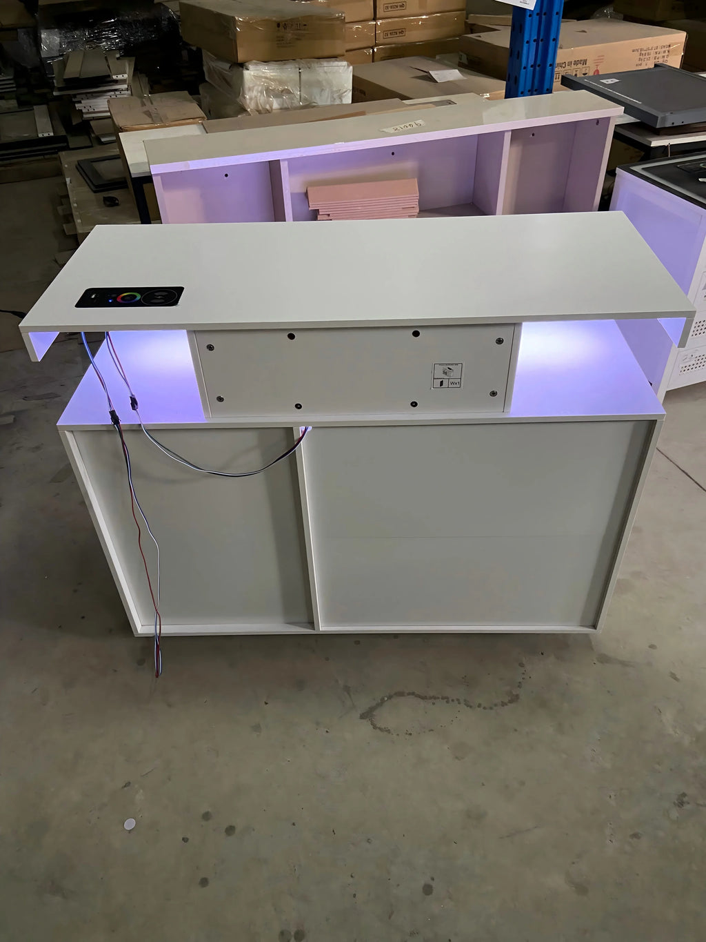 JDPAG 40" LED Buffet Cabinet with Wireless Charging Station, Auto Sensor RGB 20-Color Dimmable Sideboard