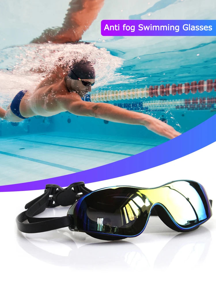 Swimming Goggles/ Adjustable Electroplate Diving Glasses/ No Leaking/ Swim Sports Eyewear for Women, Men ,Youth ,Kids