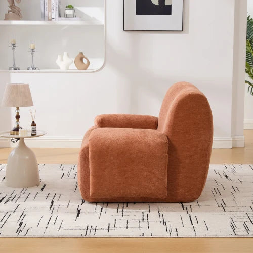 42" Wide Deep Seat Lounge Chair - Orange Upholstered Boneless Accent Chair Living/Bedroom