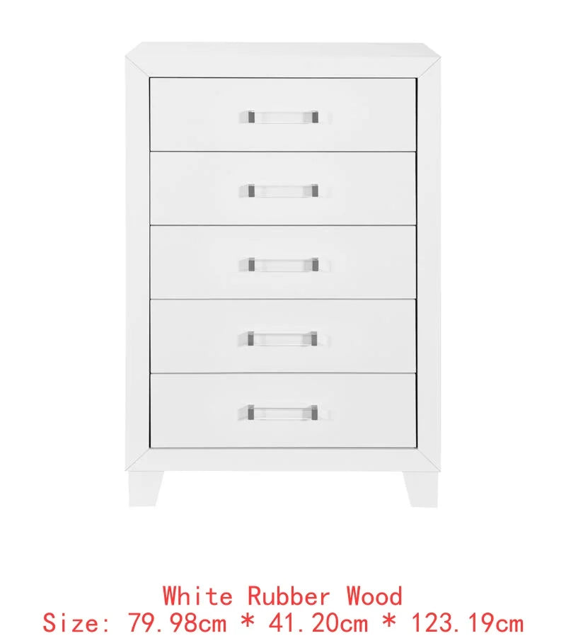 5PC White Full Bedroom Set with LED Lighting