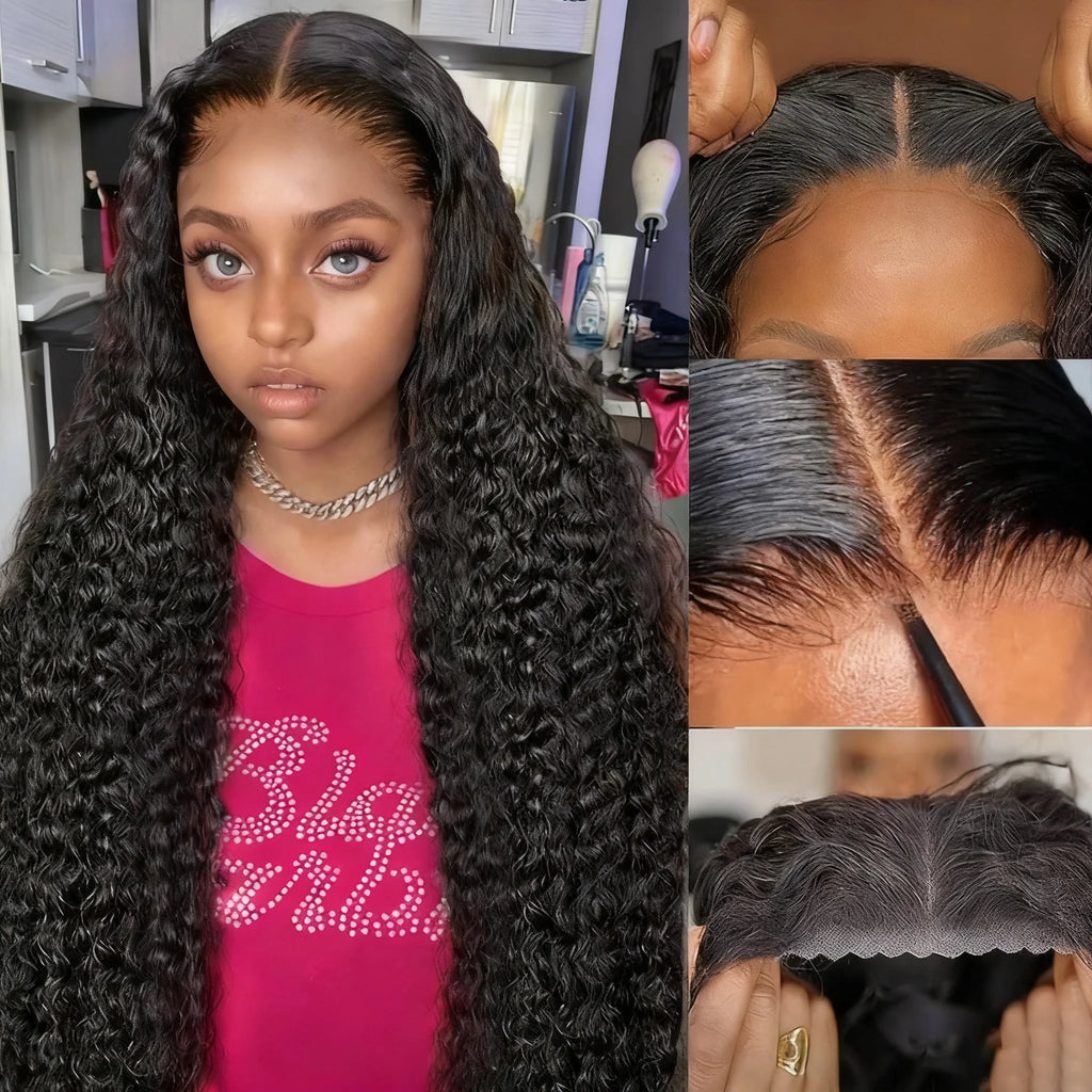 Golden Deep Wave 13x4 13x6 HD Lace Frontal Wigs/ Human Hair/ Water Curly Front Wigs 5x5 Glue Less Human Hair for Women
