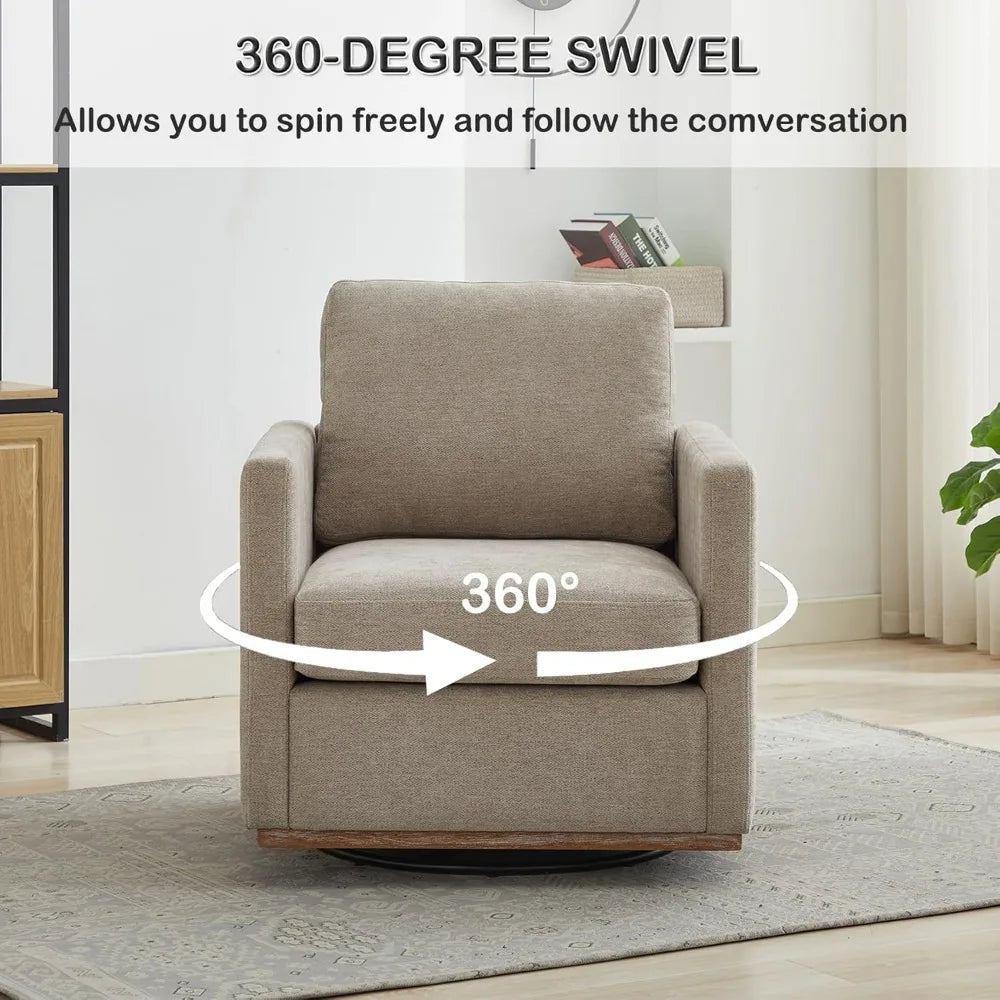 Swivel Accent Chair Set of 2, 360 Degree Square Swivel Barrel Chair for Living Room/Bedroom