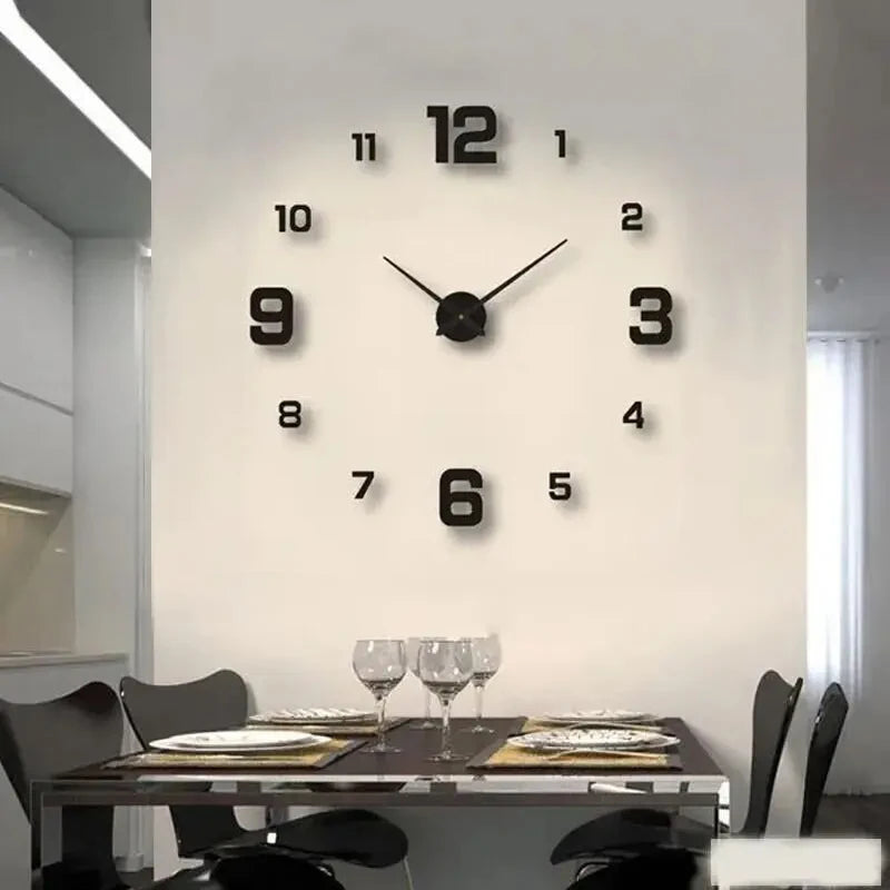 Creative Frameless DIY Wall Clock/ Wall Decal/ Home Silent Clock /Living Room/Office Wall Decoration