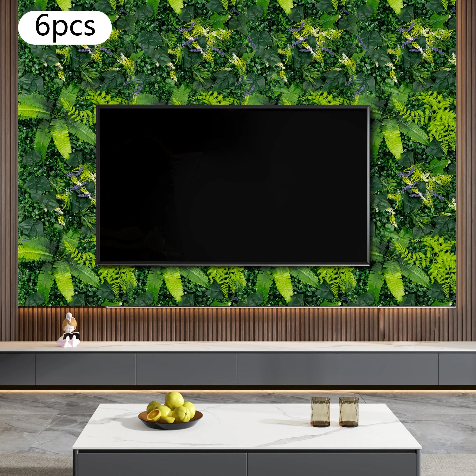 6 Pack Artificial Greenery Wall 60x40cm Faux Plant Panel for Garden Balcony Porch Wedding Party Indoor Outdoor Decoration
