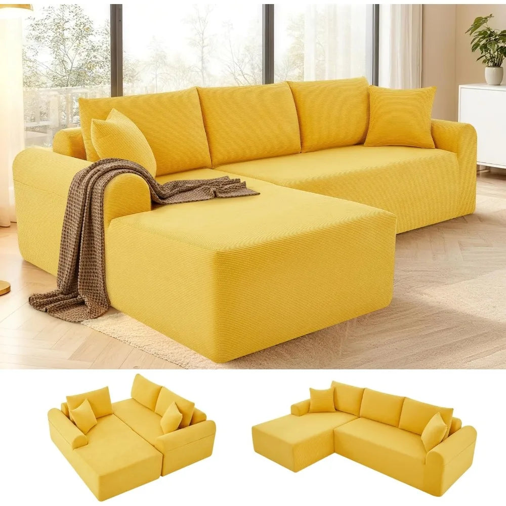 Cloud Modular Sectional Couch for Living Room,Modern L-Shape Sofa with Chaise, Upholstered, 103"