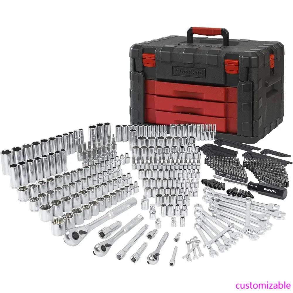 Bestseller 450-Piece Mechanics Tool Set, Universal Professional Tool Kit with Heavy Duty Case Box