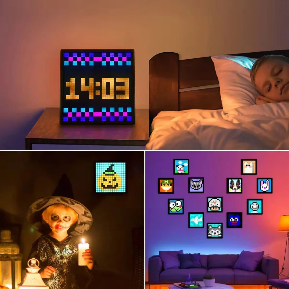  Programmable LED Pixel Display Screen APP Control RGB Custom Text Animation Pixel Art Light Sign For Game Room/ Bar /Desk Decor