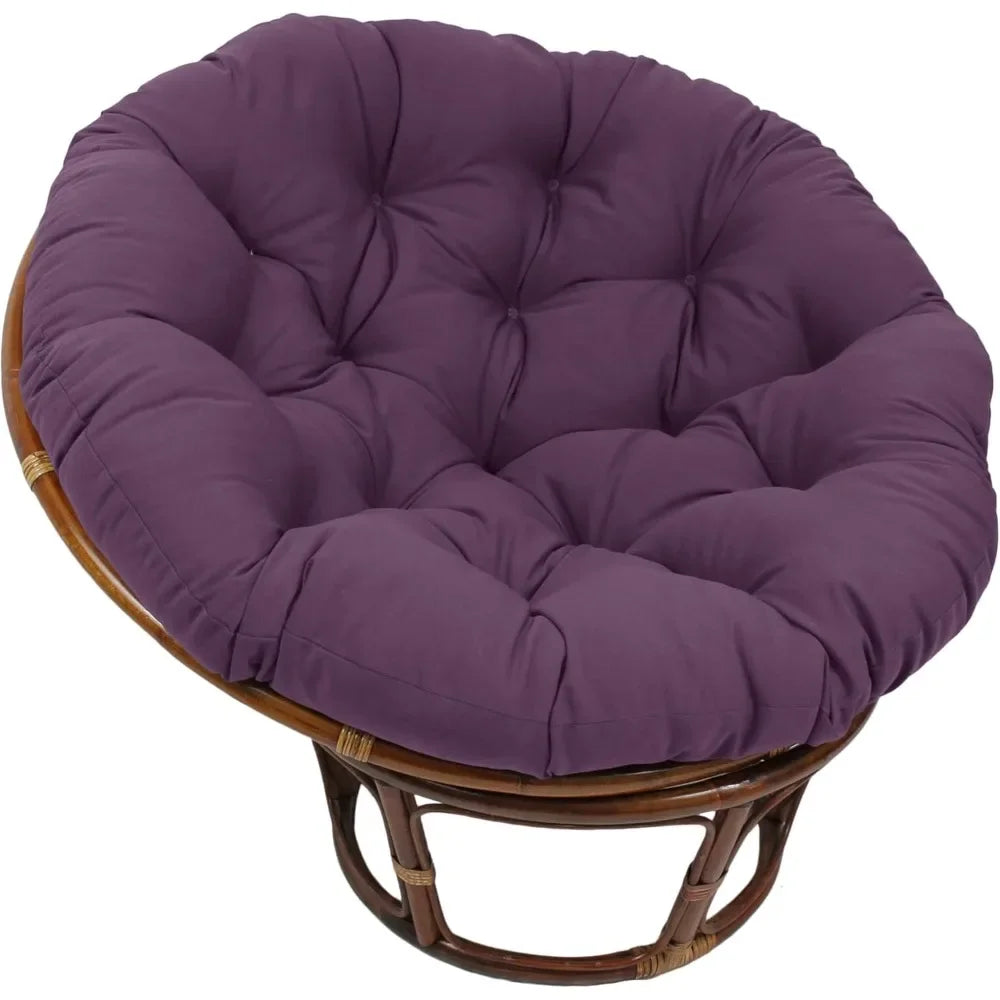 Twill Papasan Cushion, 44" X 6" X 44", Grape