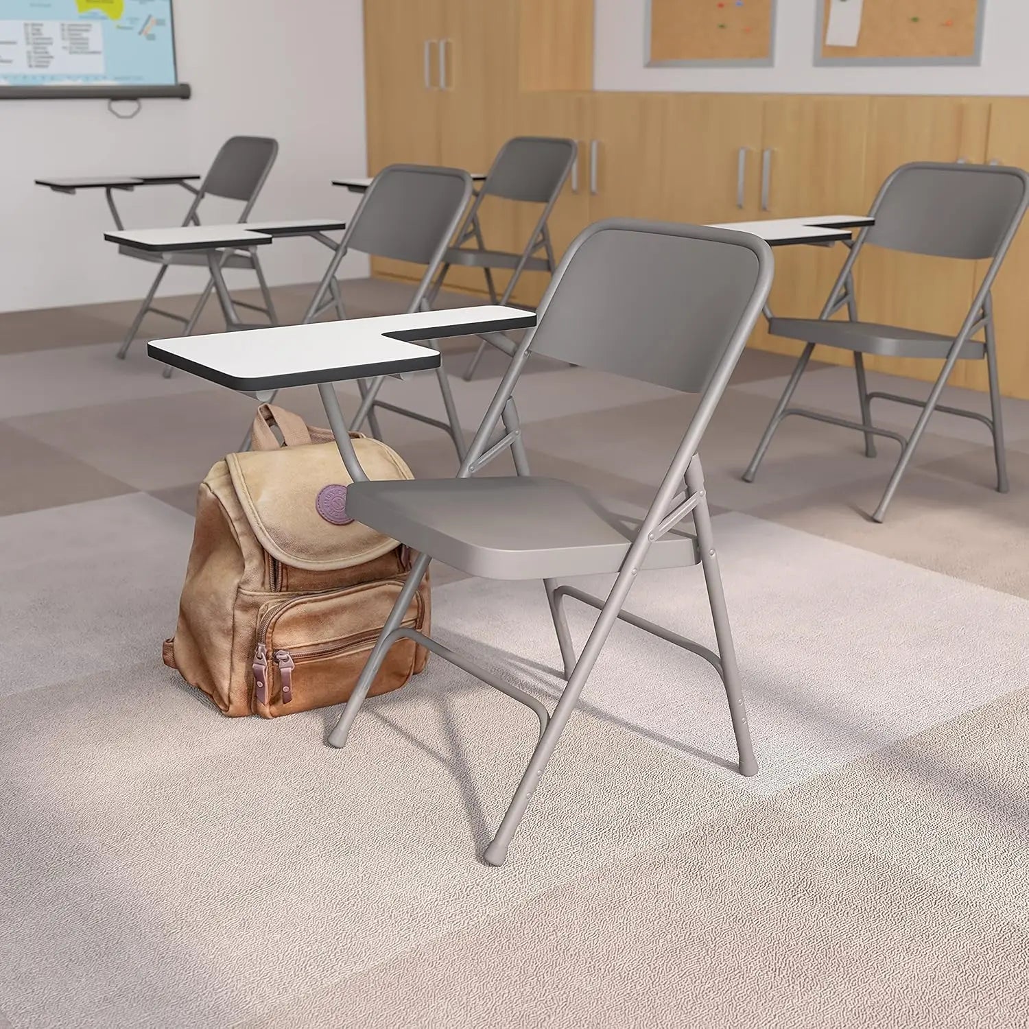 Premium Steel Folding Right Handed Tablet Arm Chair