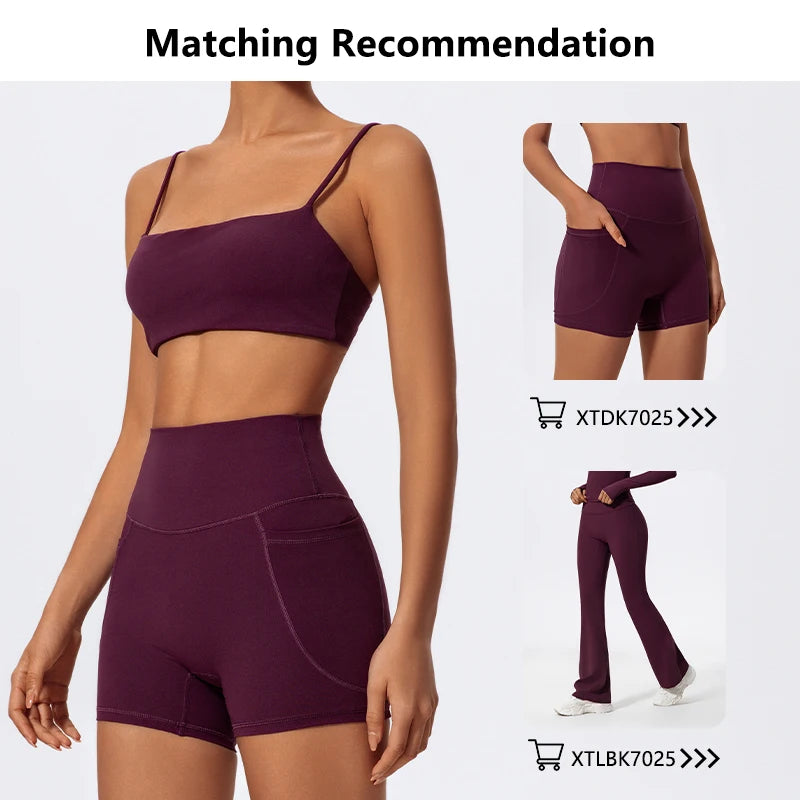 Summer Sling Yoga Bra Women Gym Workout Push Up Brassiere Female Outdoors Sports Underwear Women Fitness Shockproof Crop Top