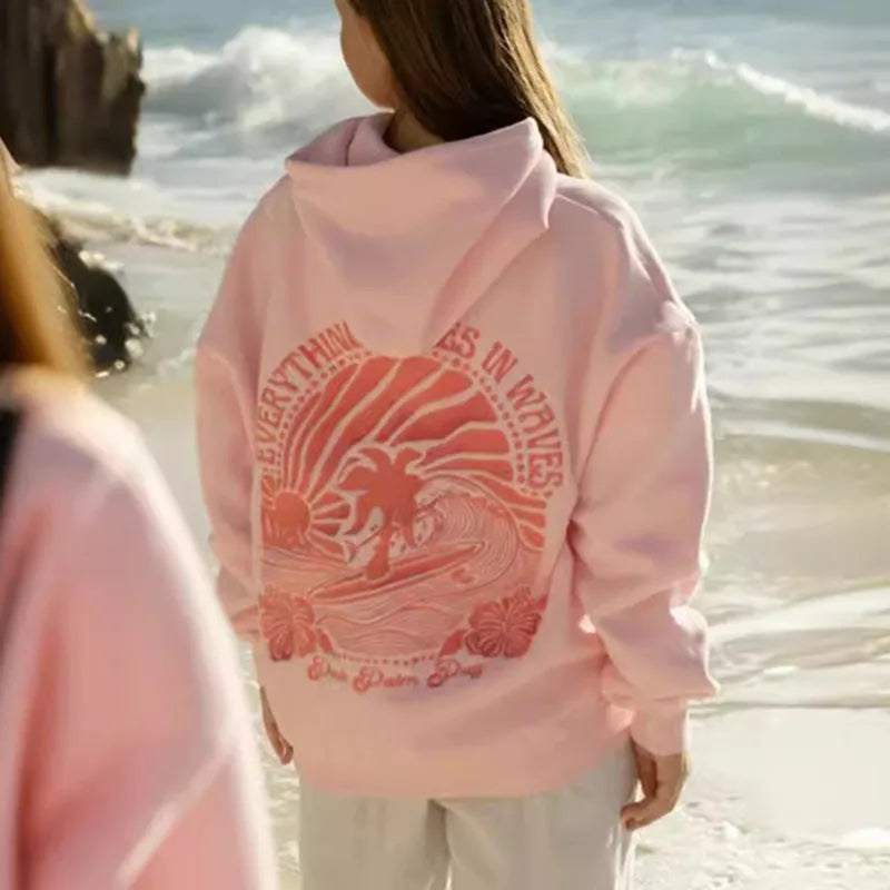 Beautiful Embroidered Hoodies Women Warm Comfortable Casual Hoodie Fashion Classic Hoody Loose Original Basic Clothes