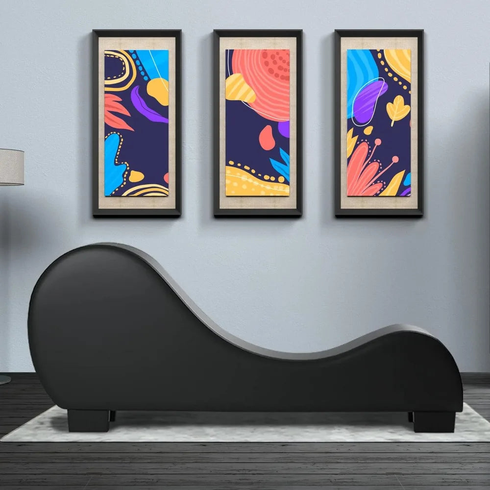 Yoga Chaise Lounge Collection- Faux Leather Curved Sofa