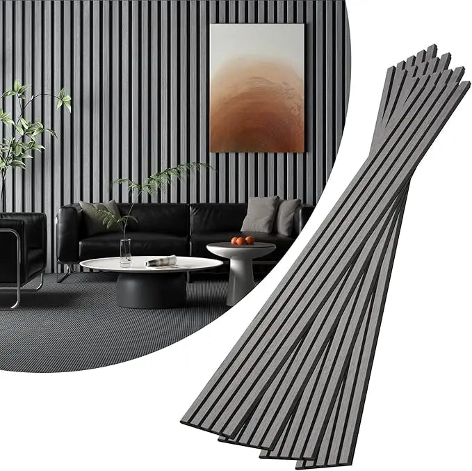 4-Piece Wood Slat Acoustic Panels for Stylish Decor - 94.5" x 7.87" Wood Wall Panels, 3D Wood Slat Wall Panel