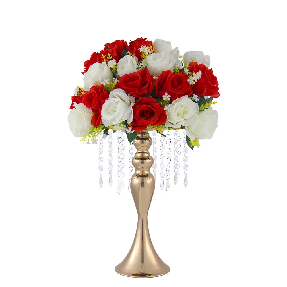 Gold Metal Vases for Wedding Centerpieces 4 Pcs, Tall Flower Vase for Table Decorations with Shiny Gold Finish, Elegant Trumpet Centerpiece Stand for Anniversary Party Birthday Home Decor