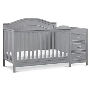 4-in-1 Convertible Baby Crib w/Changing Table - Wooden Toddler Bed, Daybed & Twin Bed Conversion - GREENGUARD Gold Cert
