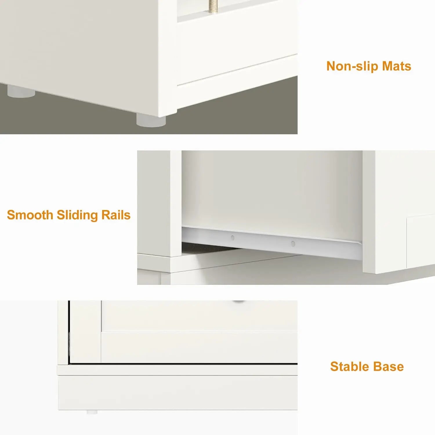 Vanity Desk and Dresser Combo, 76" L Extendable Big Makeup Vainty with 6 Drawer Dresser and 3 Side Shelves, White