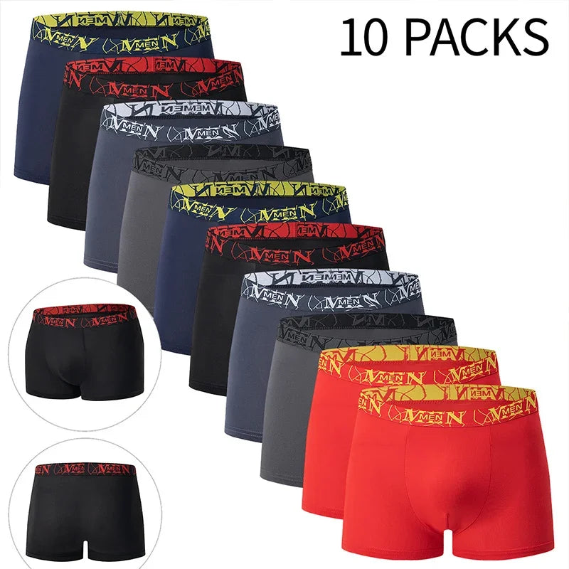 5 /10 Pack Men's Black Gold Printed Boxer Underwear Comfortable And Versatile Plus Size Sexy Young Men's Leisure Sports