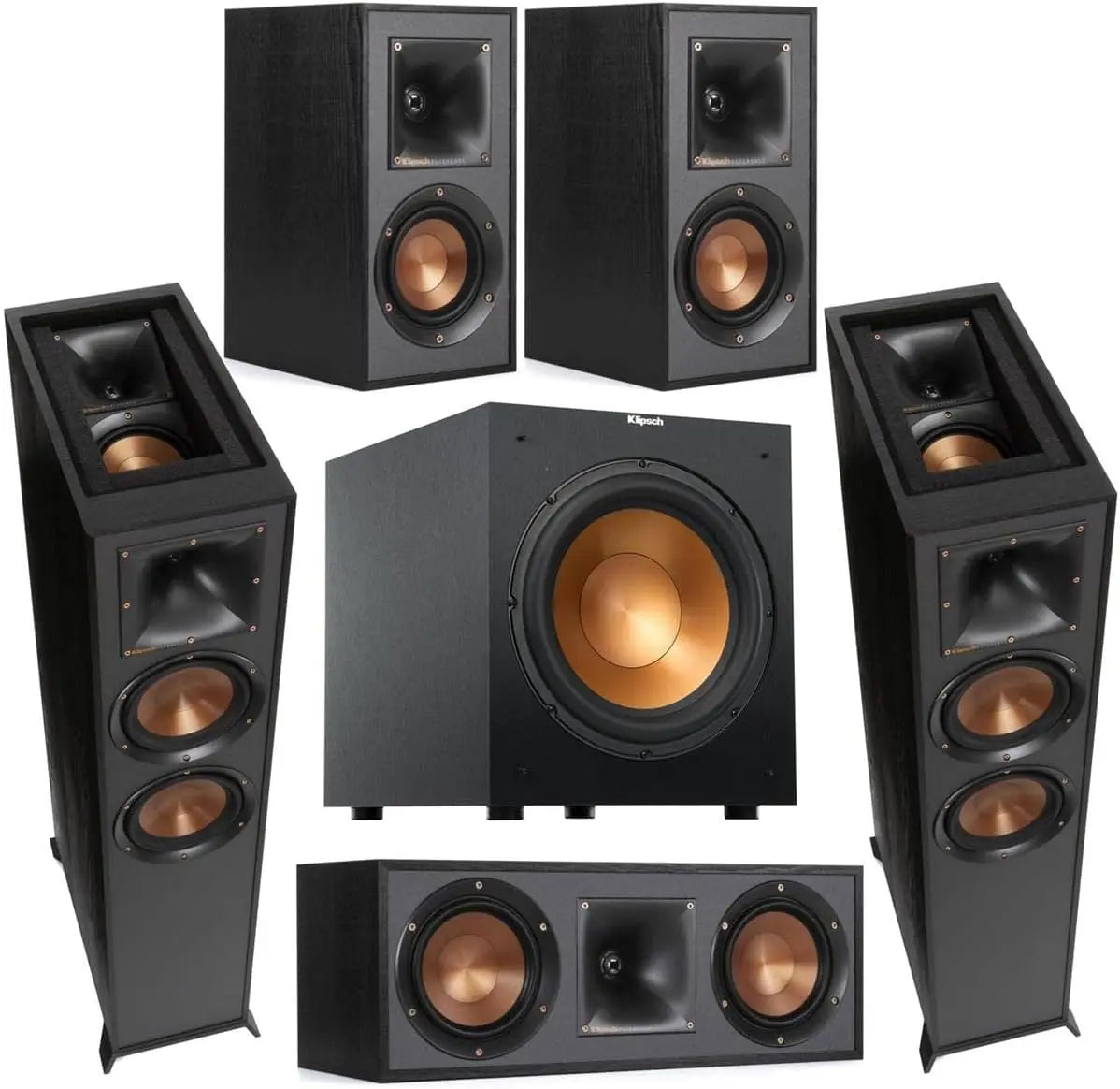 NEW 5.1 Home Theater Pack with 2X R-625FA Floorstanding Speakers, R-52C Center Channel Speaker, 2X R-41M Bookshelf Speakers
