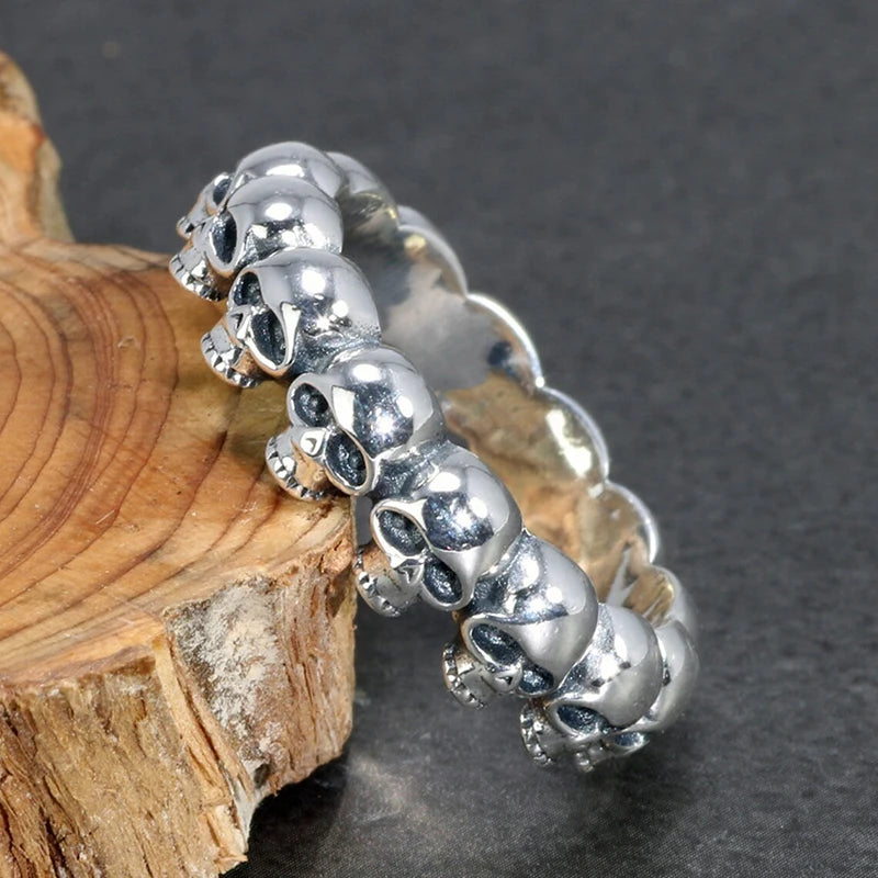 Huitan Punk Skull Ring for Men/Women Anti Metal Color Hip Hop Cool Finger Accessories Personality Gift Hot Jewelry