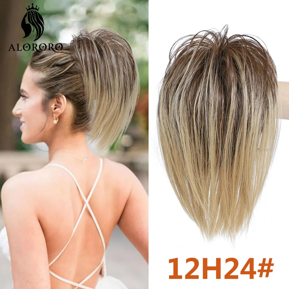Synthetic Claw Clip Hair Bun Straight Chignon Bun Ponytail Hair Extensions Tousled Updo Hair Buns Claw Clip Ponytail Hairpice