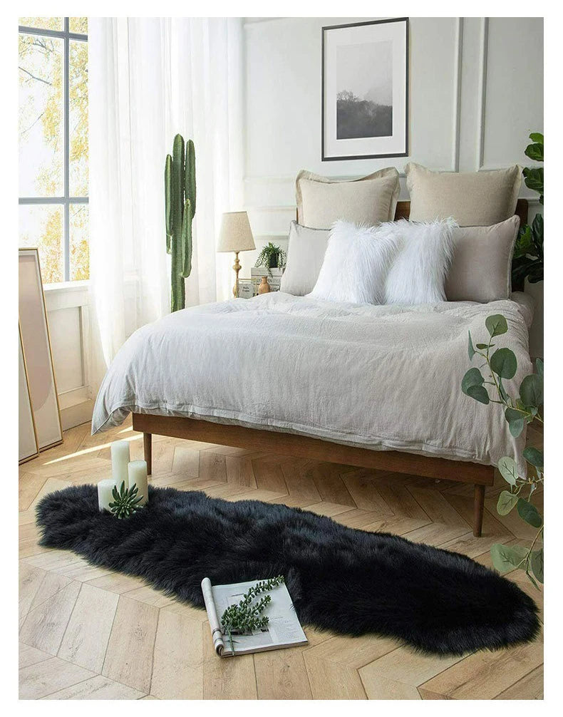 Imitation Sheepskin Carpet Fluffy Plush Rugs Luxury Fur Bedroom Bedside Carpet Living Room Sofa Area Rug Faux Wool Carpet