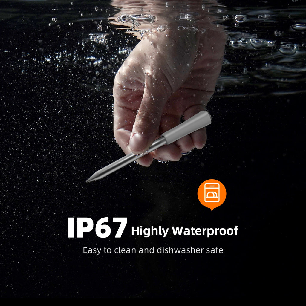 INKBIRD INT-11I-B Mini Wireless Meat Thermometer, Bluetooth 5.4 1000ft, 1s Response, IP67, 26 Presets, LED Display, for BBQ/Gril