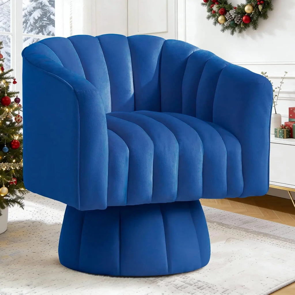 Swivel Accent Chair,360°Swivel Barrel Chairs, Mid-Century Chair with Wide Upholstered, Modern Velvet Fabric, Round, Customized