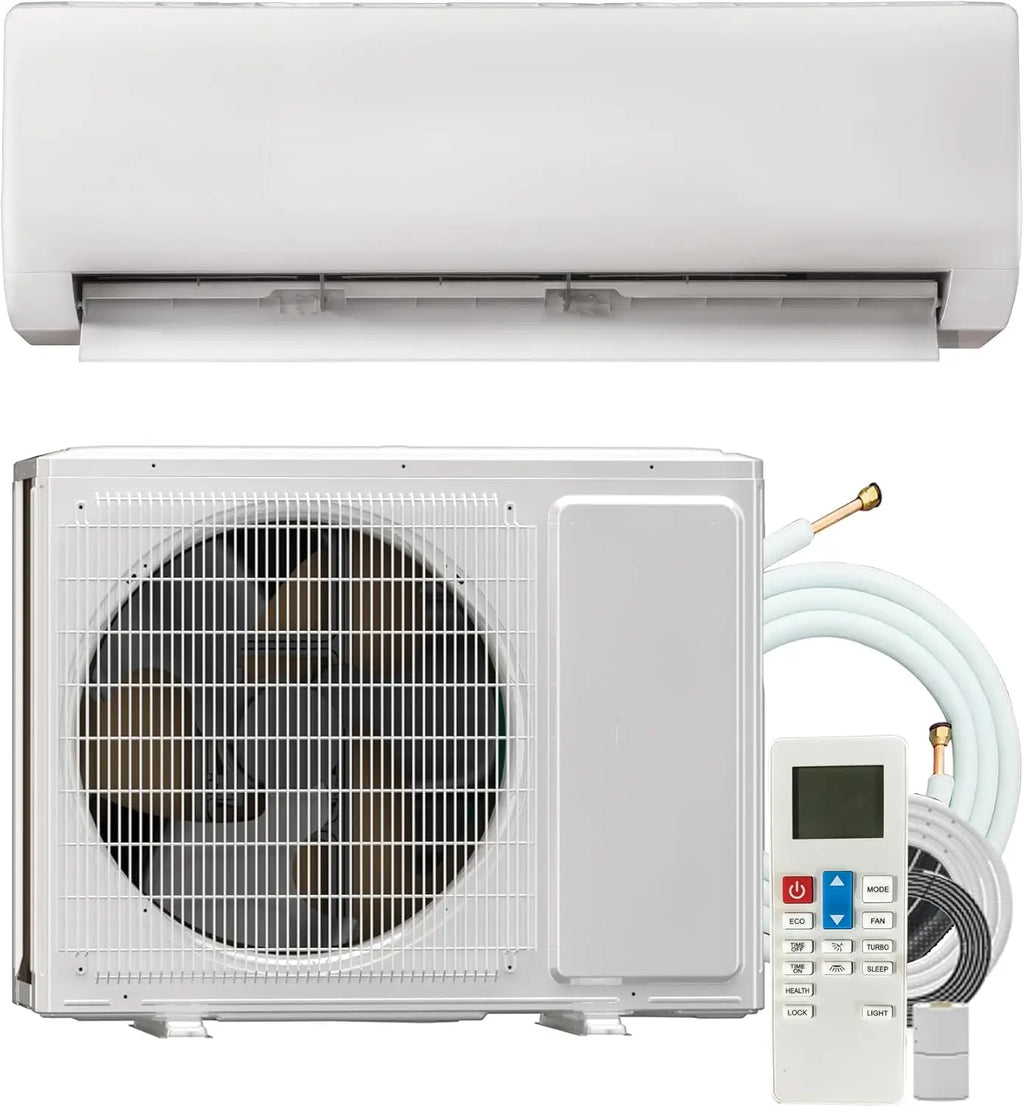 Mini Split AC/Heating System, Energy Efficient Inverter AC Unit with 1 Ton Heat Pump, 12000 BTU Air Conditioner