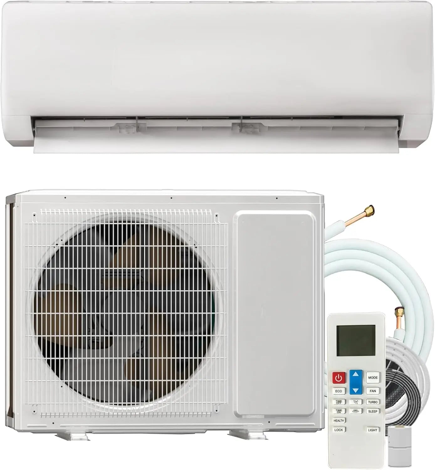 Mini Split AC/Heating System, Energy Efficient Inverter AC Unit with 1 Ton Heat Pump, 12000 BTU Air Conditioner