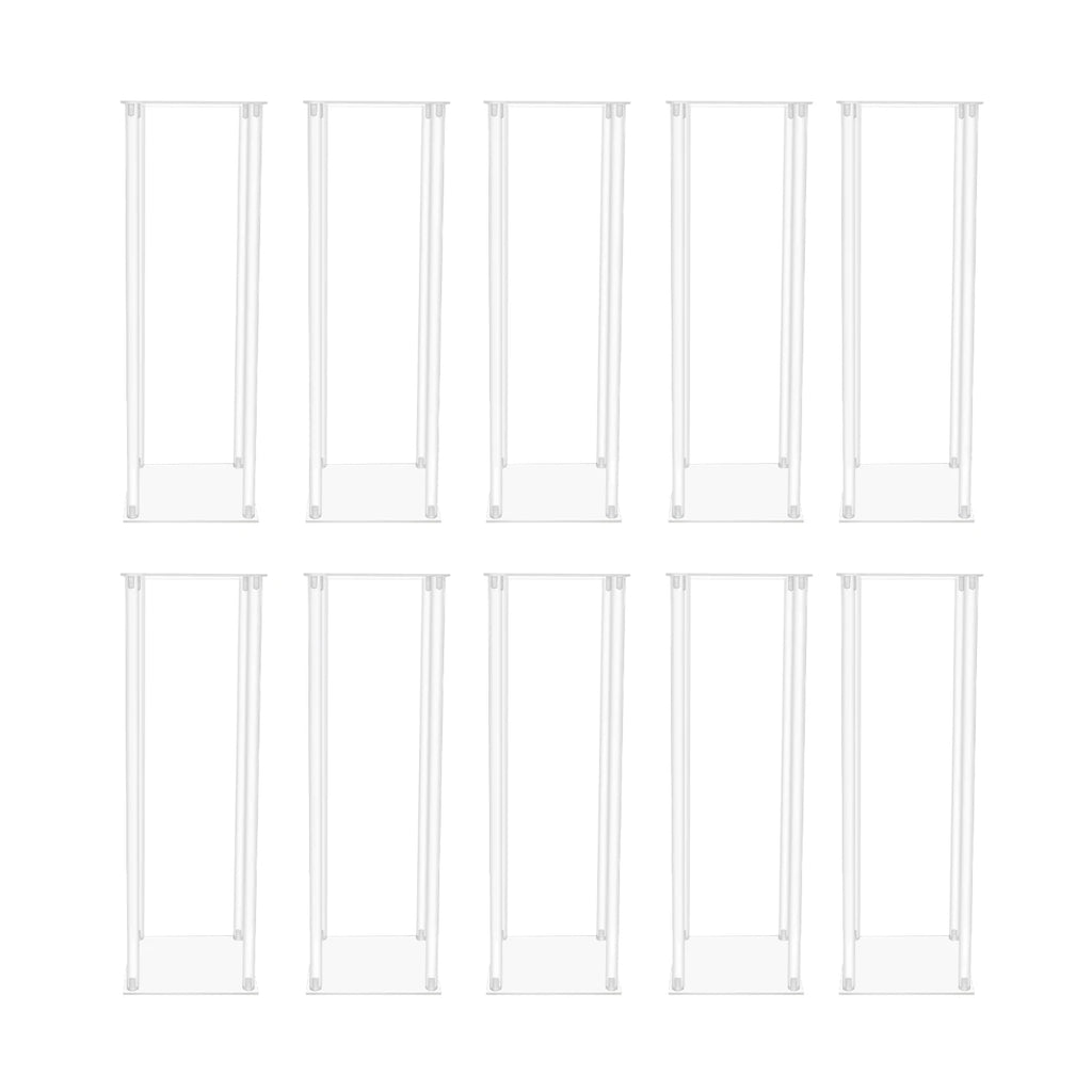 10Pcs Acrylic Vase Wedding Flower Stands Set, 23.6"H Clear Column Rack Geometric Display Stand for Home Party /Wedding Decor