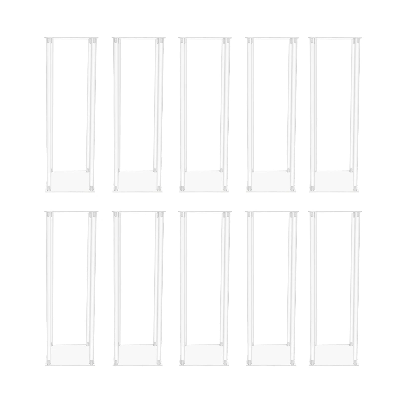 10Pcs Acrylic Vase Wedding Flower Stands Set, 23.6"H Clear Column Rack Geometric Display Stand for Home Party /Wedding Decor