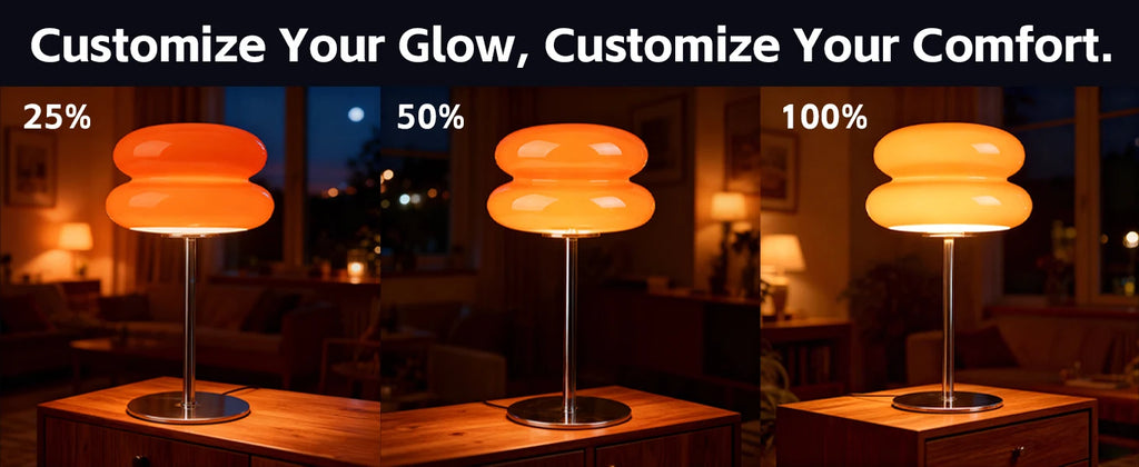 Macaron Glass Table Lamp /Trichromatic Dimming Living Room Atmosphere / Night Light/ Girl Bedroom/ Bedside Decor