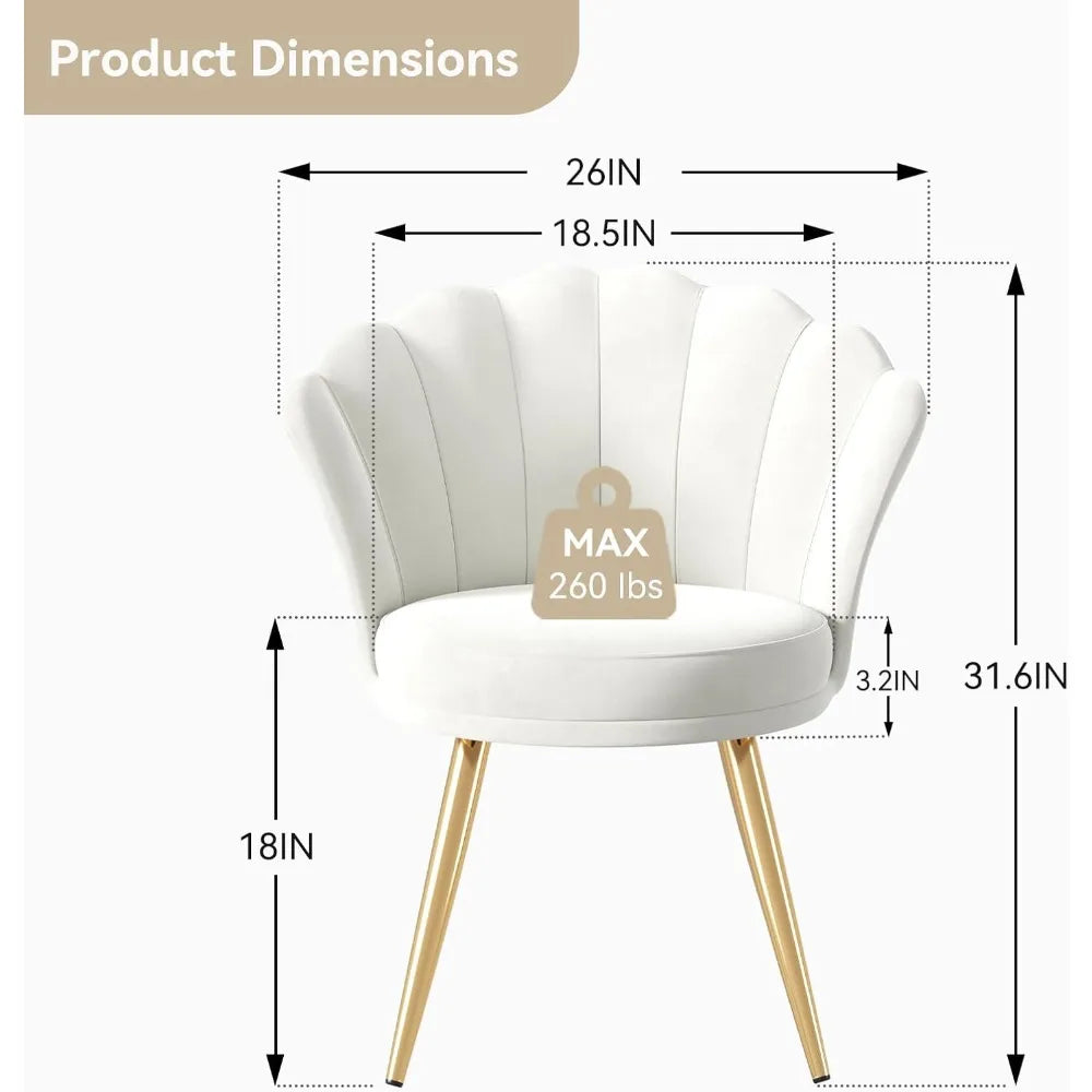 Luxurious Velvet Accent Chair with Gold Legs