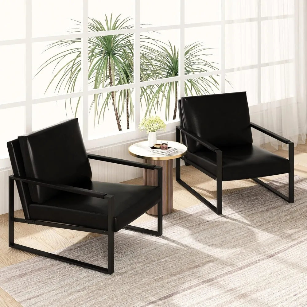 Leather Accent Chair/Set of 2