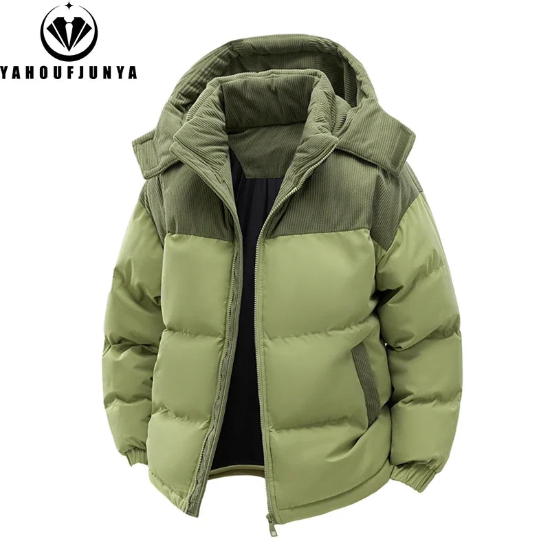 Autumn/ Winter Men Outdoor Removable Hooded Windbreak Jacket /Coats Men Warm Outwear Casual Fashion Solid Parkas/ Jacket Male Tops