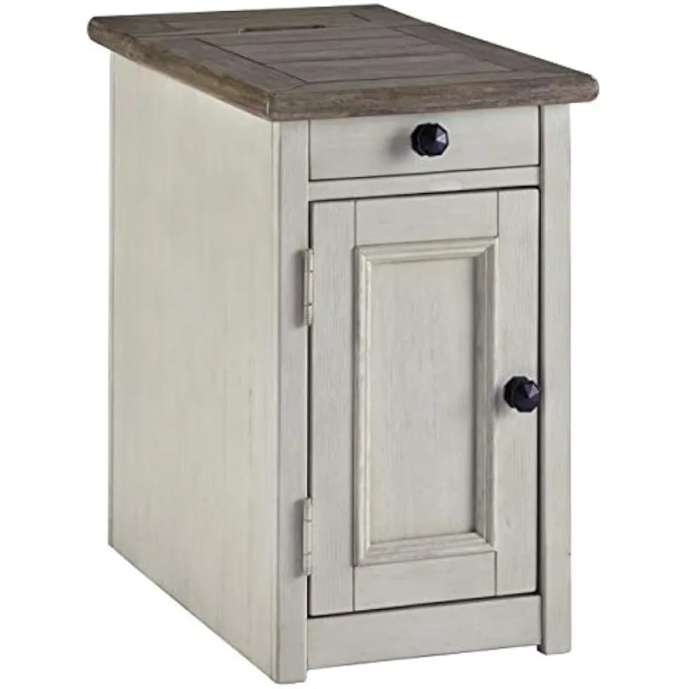 Ashley Furniture Signature Design-Bolanburg Chairside Chair Side End Table, 14"W x 24"D x 23"H, Whitewash
