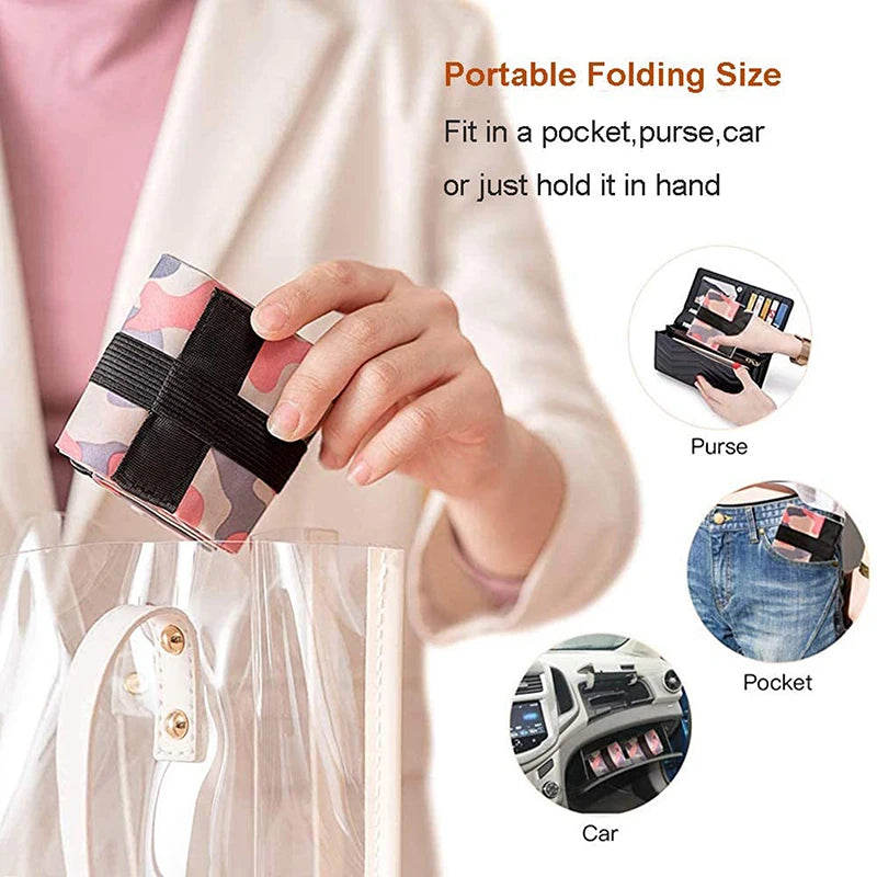 Foldable Storage Bag With Handle/ Portable Travel Camouflage Handbags/ Large Capacity Shopping Bag