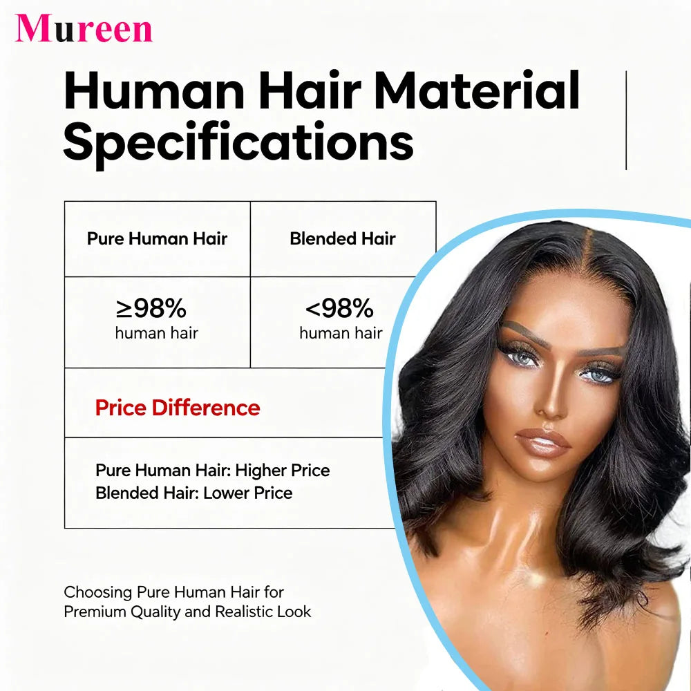 250% Density Bob Wig Body Wave Wear And Go Glueless Wigs For Women Ready To Wear 100% Human Hair Wigs Pre Plucked Lace Wig