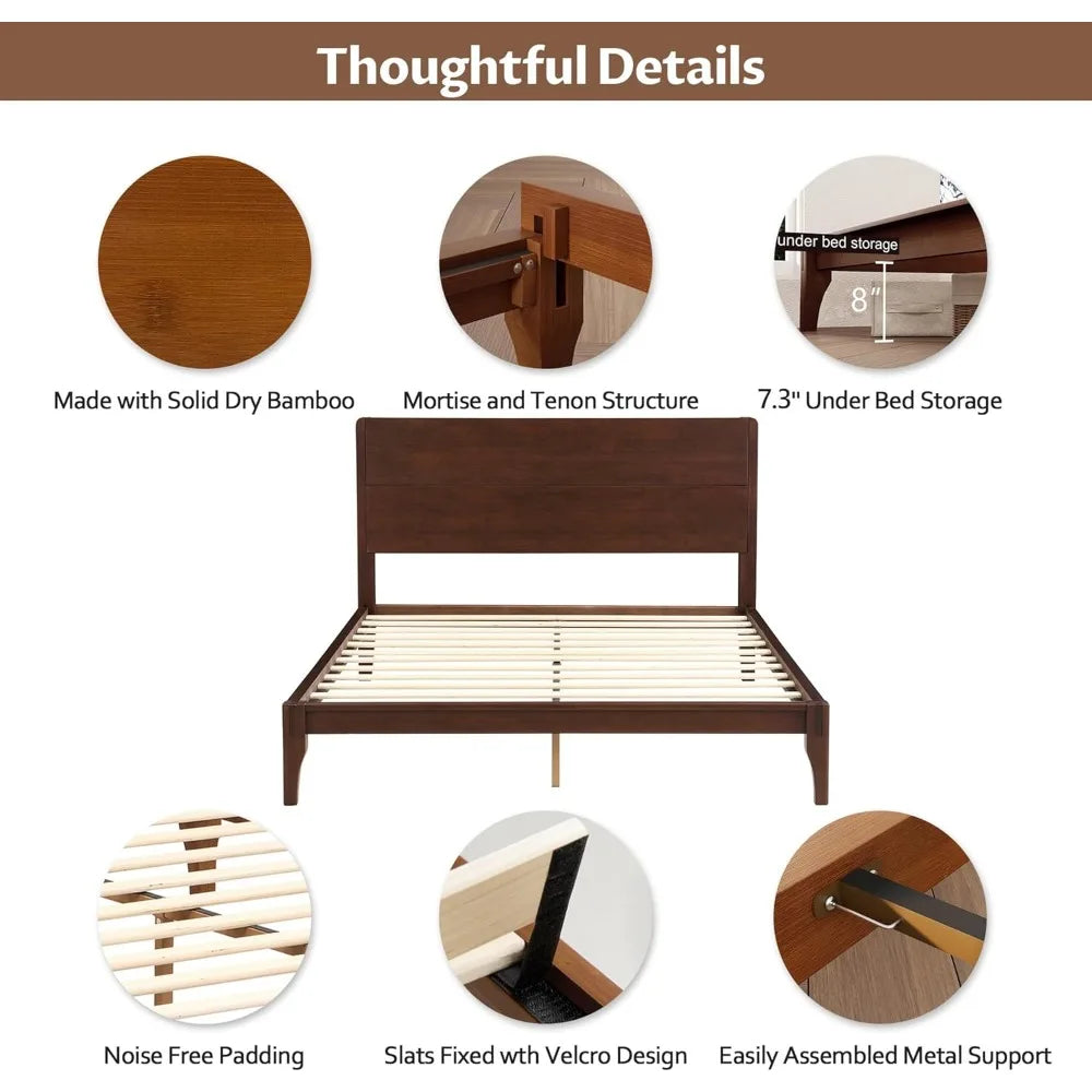 Full Size Bamboo Platform Bed