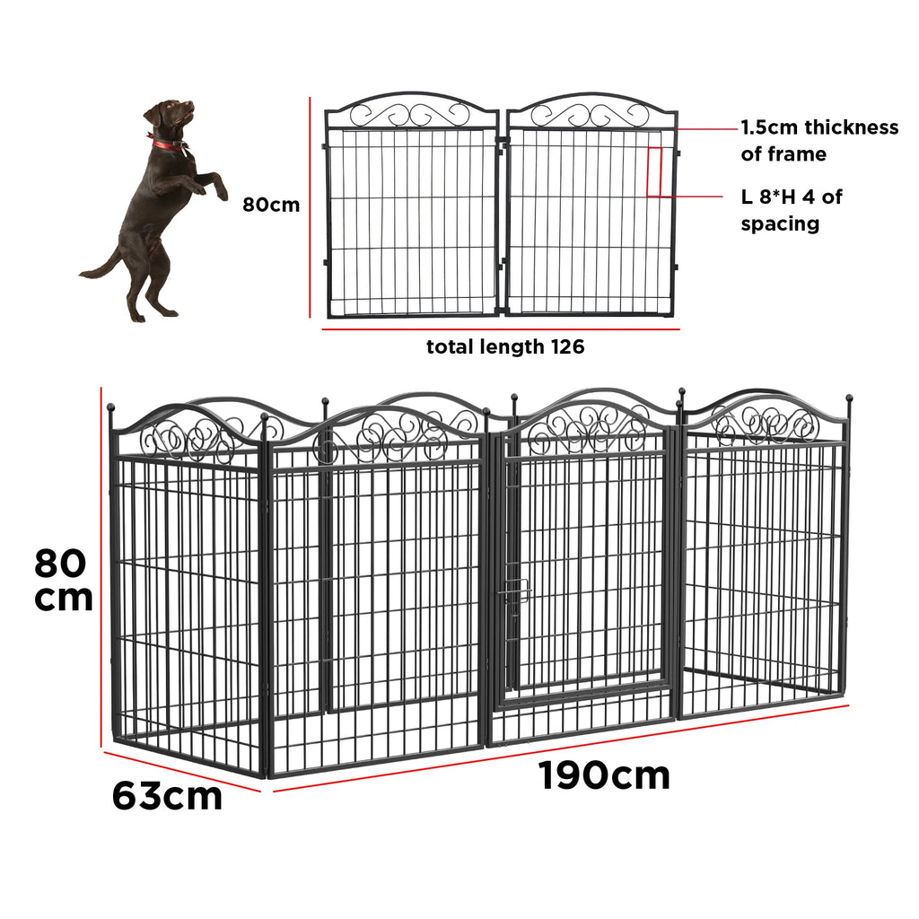 Dog Playpen, 8 Panels Playpen/ 32 Inch Height in Heavy Duty, Folding Indoor Outdoor Anti-Rust Dog Exercise Fence/ Portable